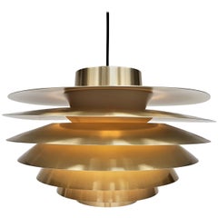Large Brassed Svend Middelboe Verona Pendant Light Produced by Nordisk Solar