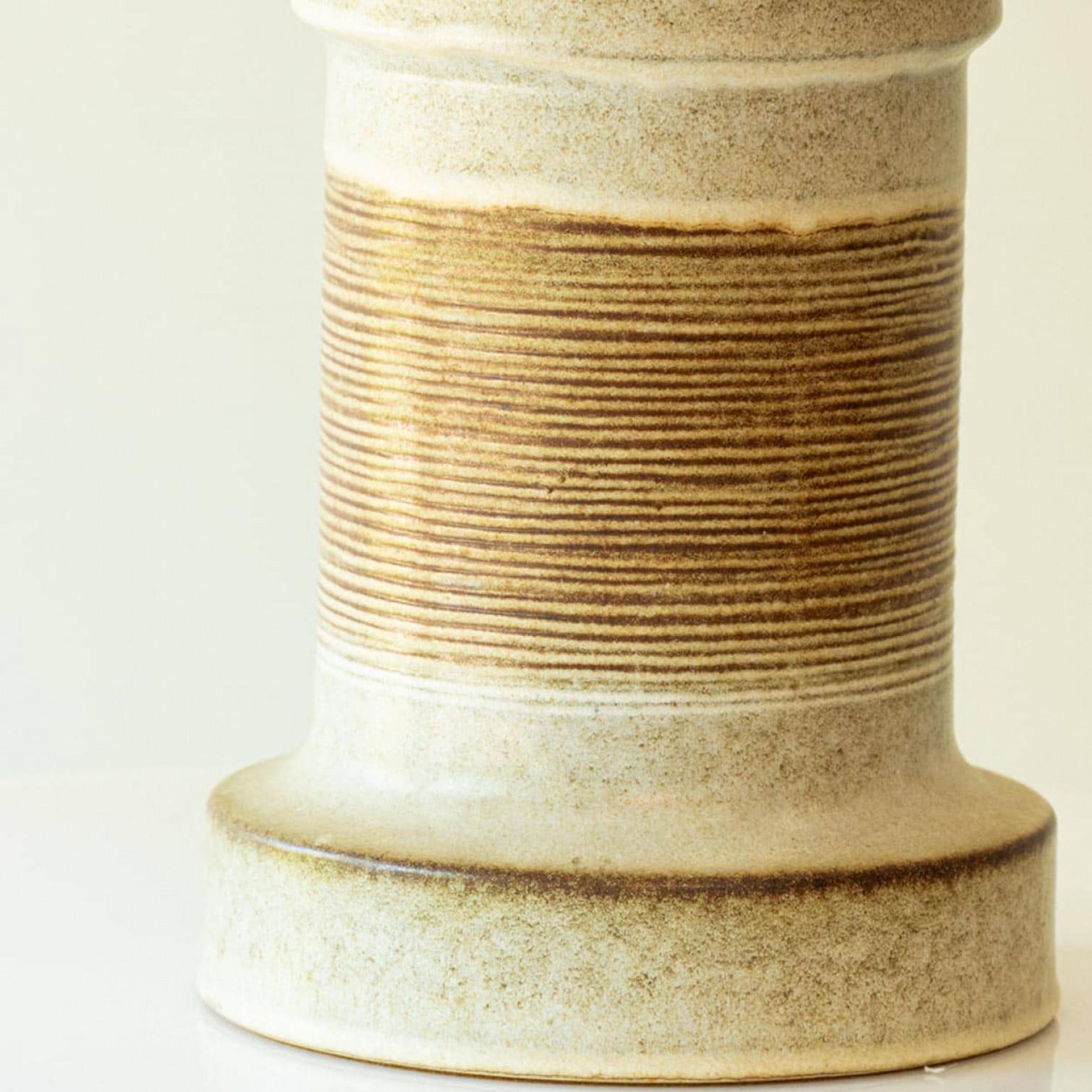 Grande lampe de bureau Braun en céramique beige, nouvel abat-jour à double épaisseur de R. Houben en vente 4