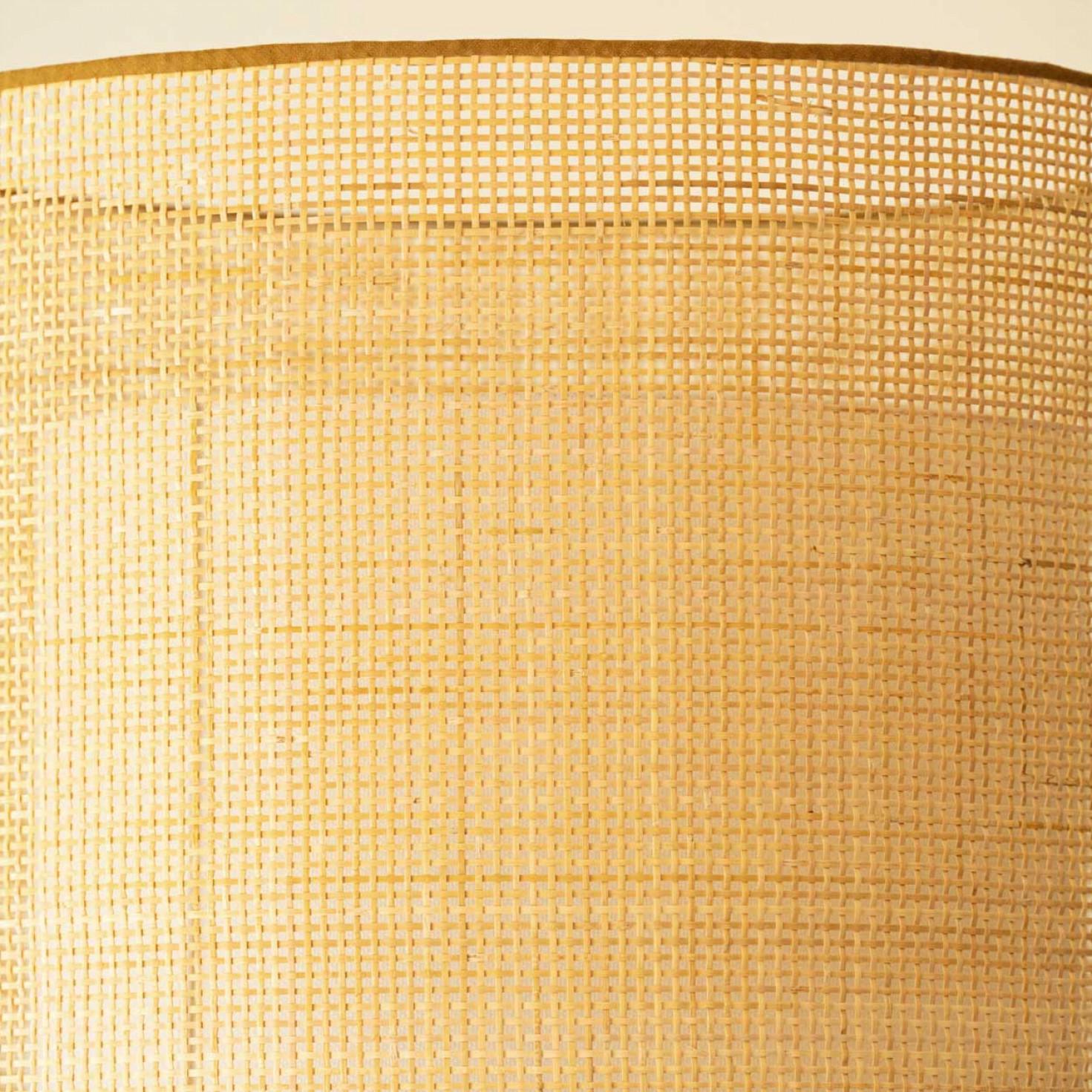 Mid-Century Modern Grande lampe de bureau Braun en céramique beige, nouvel abat-jour à double épaisseur de R. Houben en vente