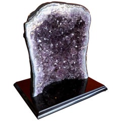 Large Brazilian Amethyst Geode on Black Marble Base