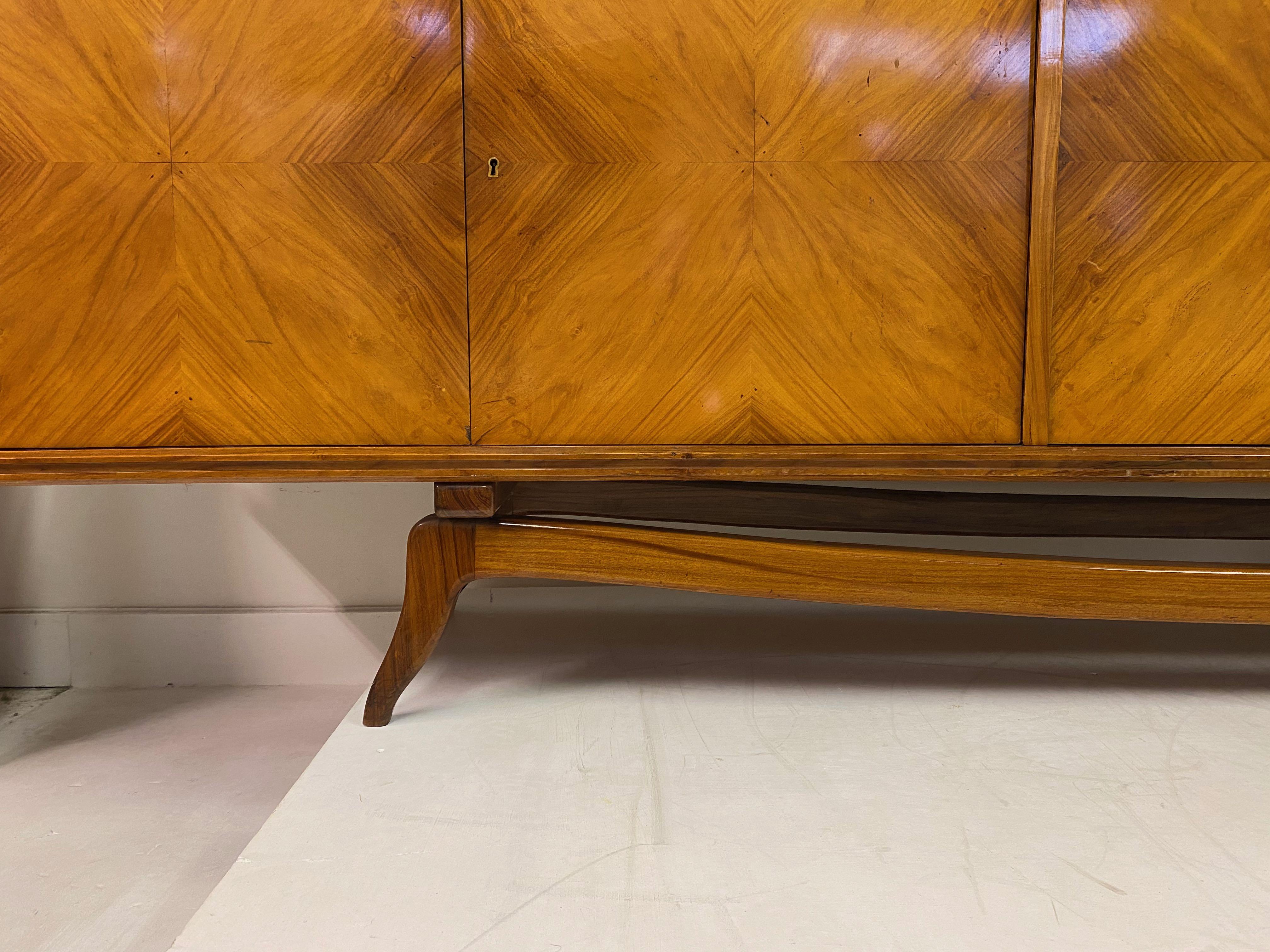 Mid-Century Modern Large Brazilian Caviuna Sideboard or Credenza Attributed to Giuseppe Scapinelli