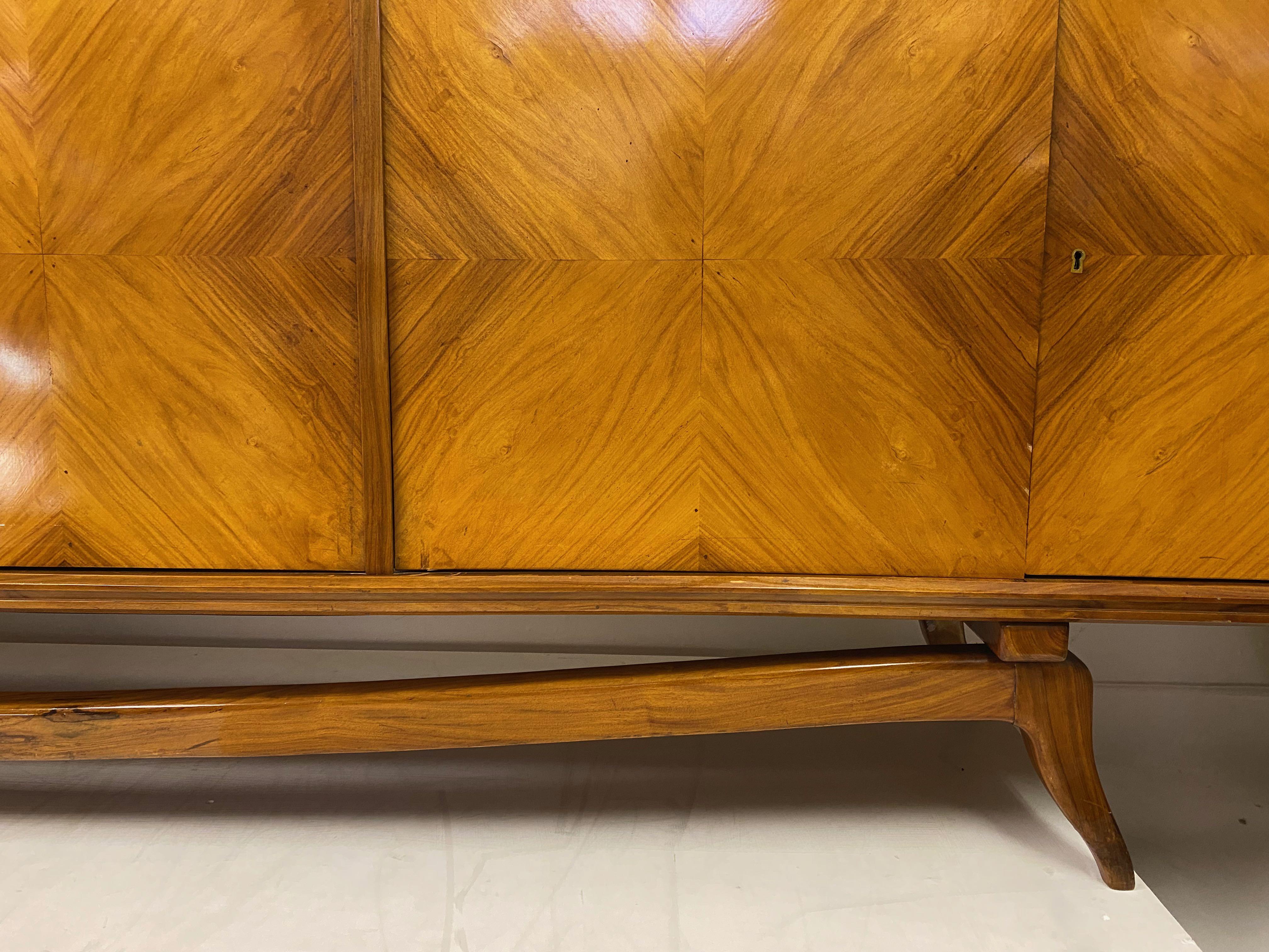 20th Century Large Brazilian Caviuna Sideboard or Credenza Attributed to Giuseppe Scapinelli