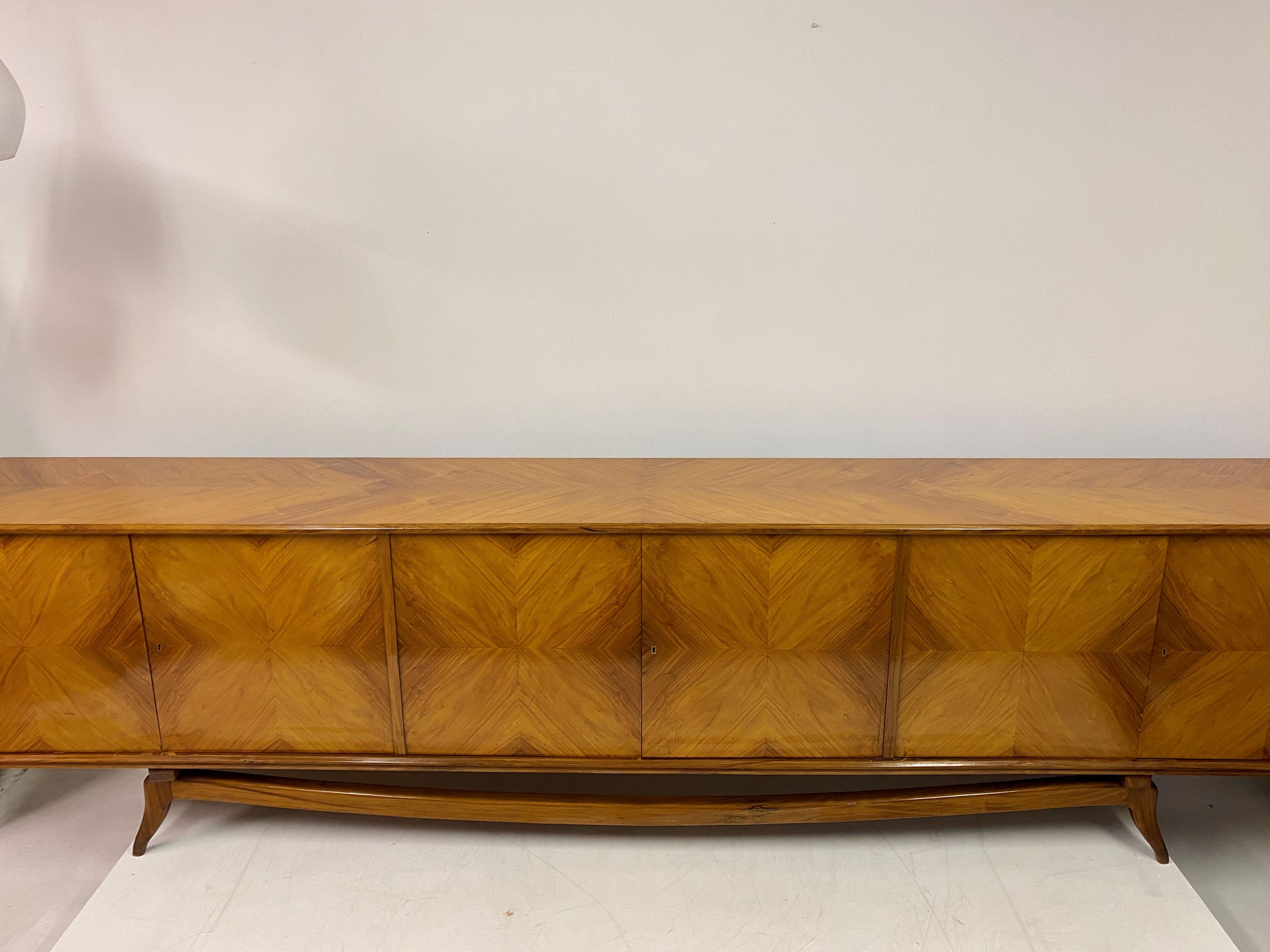 Wood Large Brazilian Caviuna Sideboard or Credenza Attributed to Giuseppe Scapinelli