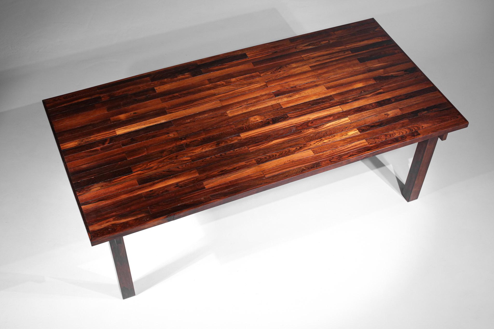 Large Brazilian Dining Table in Solid Wood Style Joachim Tenreiro, 1960's For Sale 7