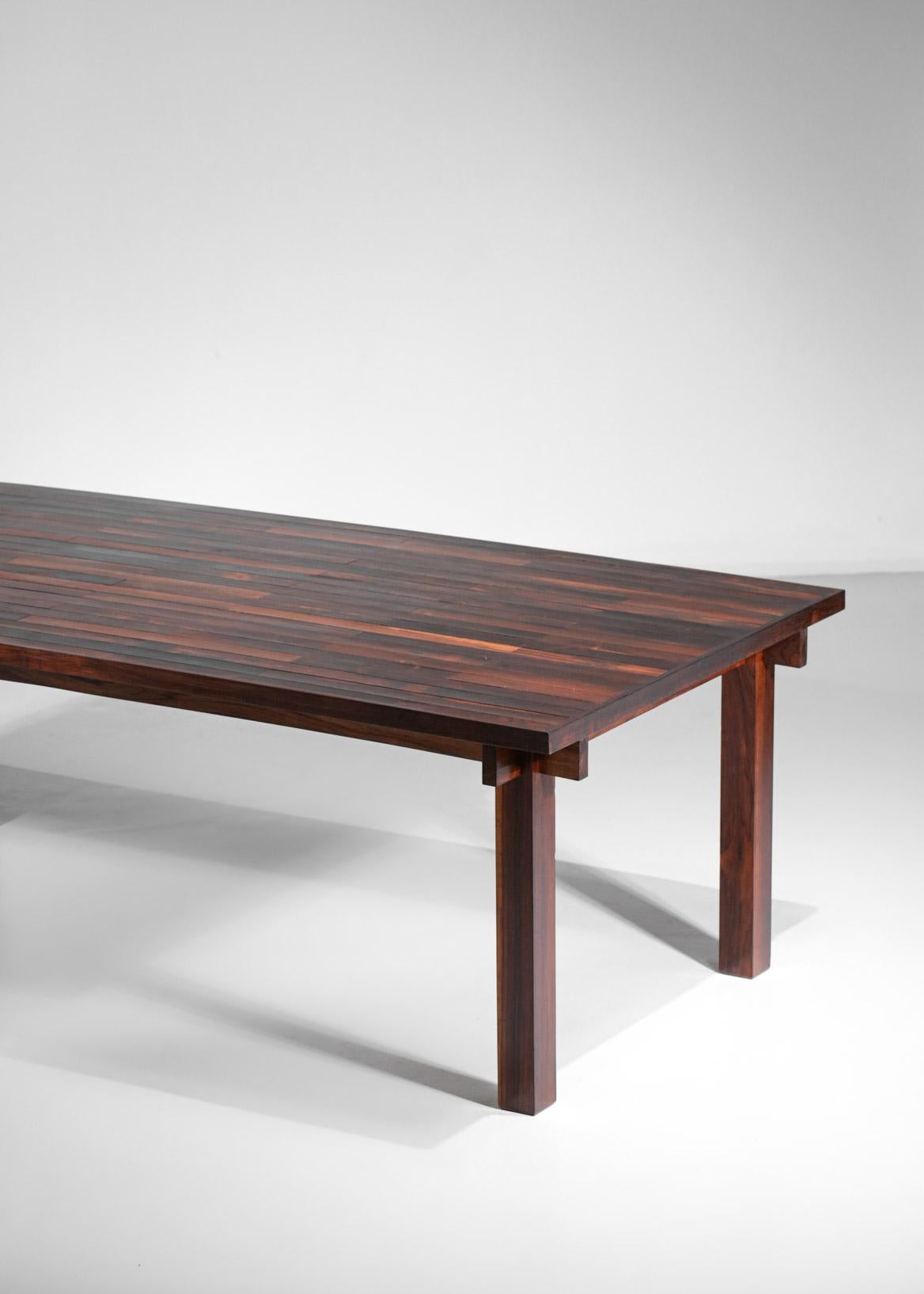 Large Brazilian Dining Table in Solid Wood Style Joachim Tenreiro, 1960's For Sale 10