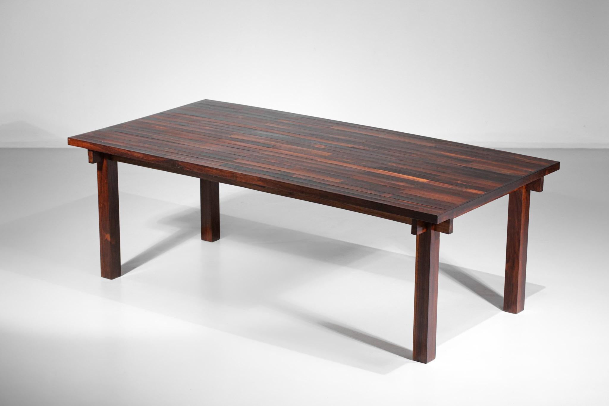 Mid-Century Modern Large Brazilian Dining Table in Solid Wood Style Joachim Tenreiro, 1960's For Sale