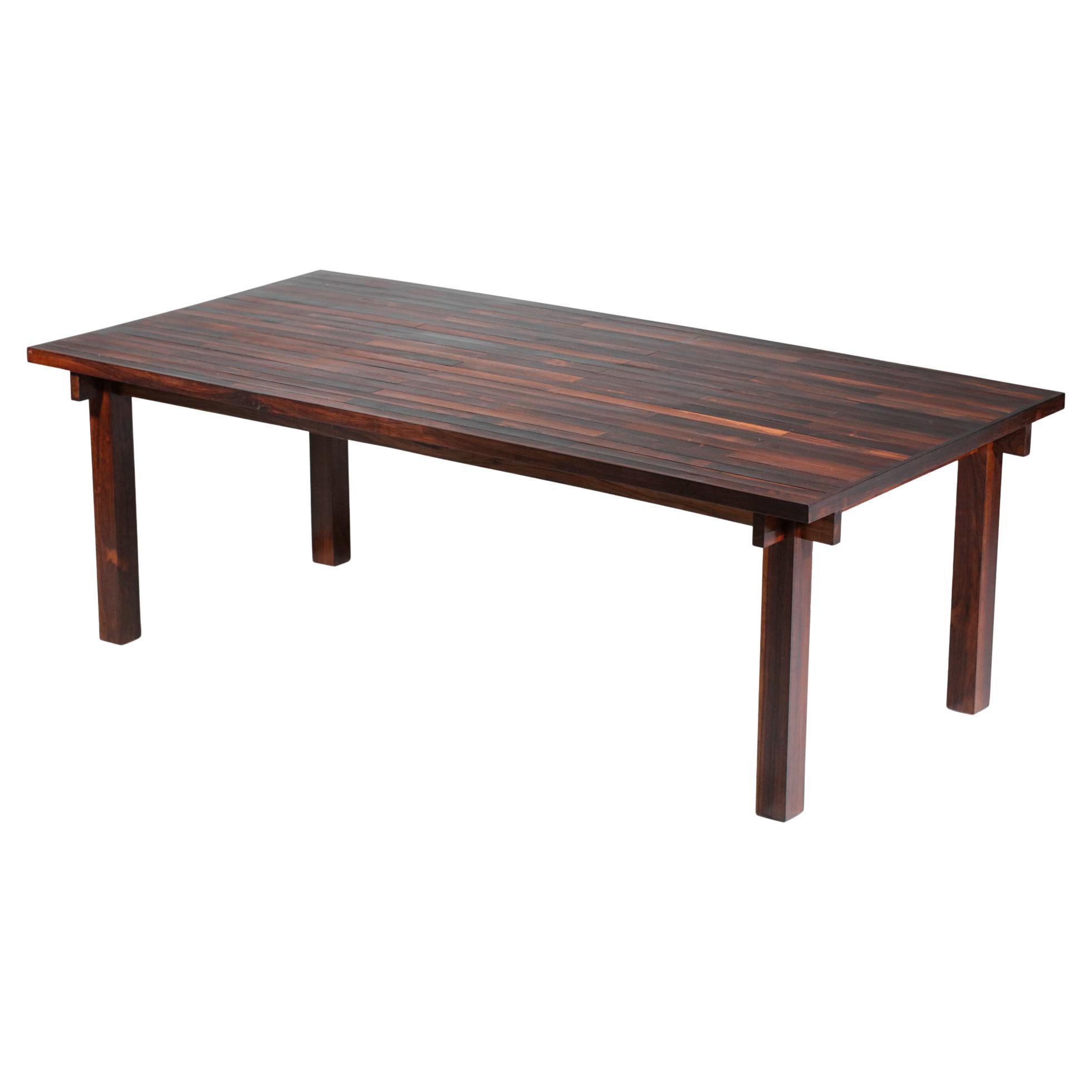 Large Brazilian Dining Table in Solid Wood Style Joachim Tenreiro, 1960's For Sale