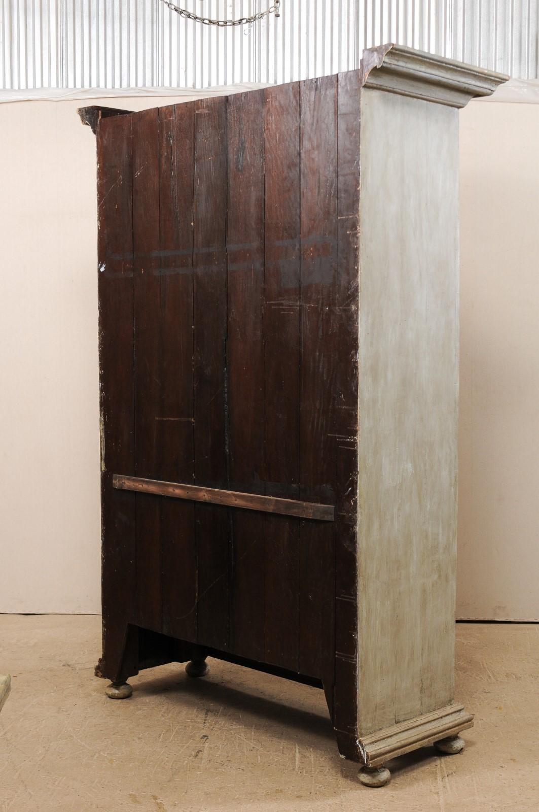 Large-Sized Brazilian Two-Door Storage Cabinet w/ Scalloped Crest, Mid-20th C. 4