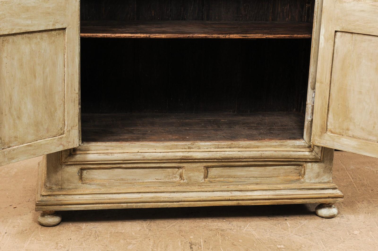 Large-Sized Brazilian Two-Door Storage Cabinet w/ Scalloped Crest, Mid-20th C. 2