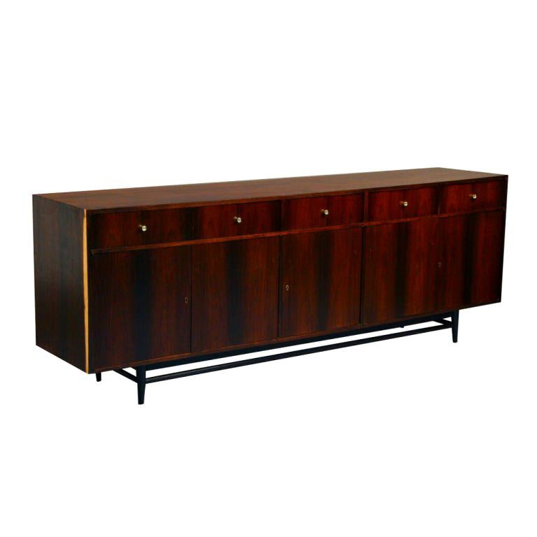 Large Brazilian Rosewood Credenza by Forma Brasil For Sale