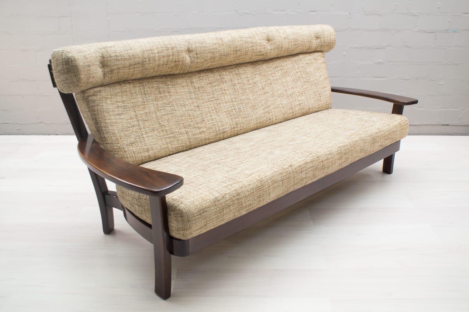 Fabric Large Brazilian Sofa in the Manner of Sergio Rodrigues, 1960s For Sale