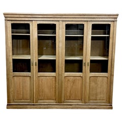 Large, Breakdown Bleached Oak Glazed Bookcase
