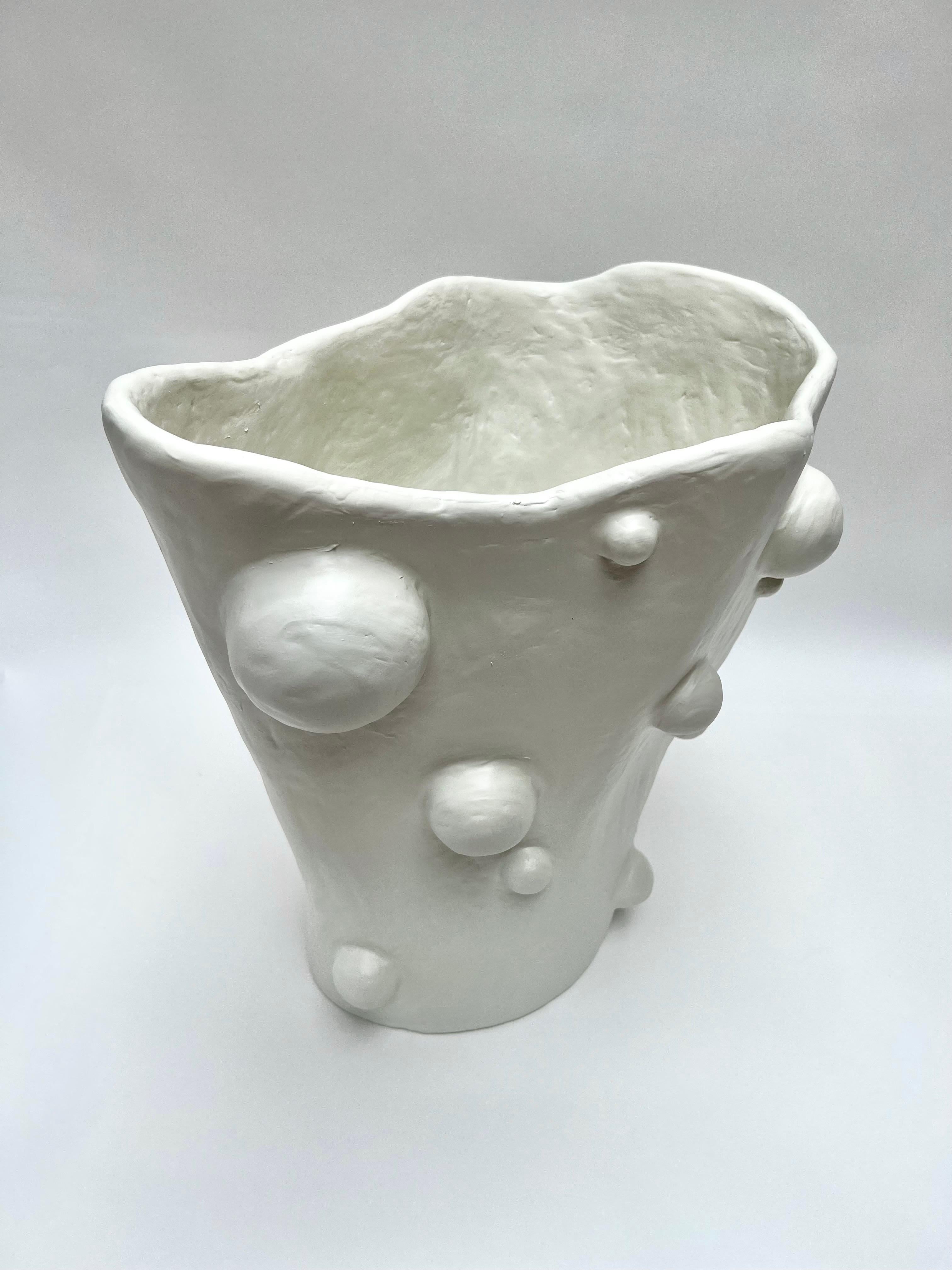 Hand-Crafted Large Breakout Vase in Gypsum & Fiberglass by Brent Warr Studios For Sale