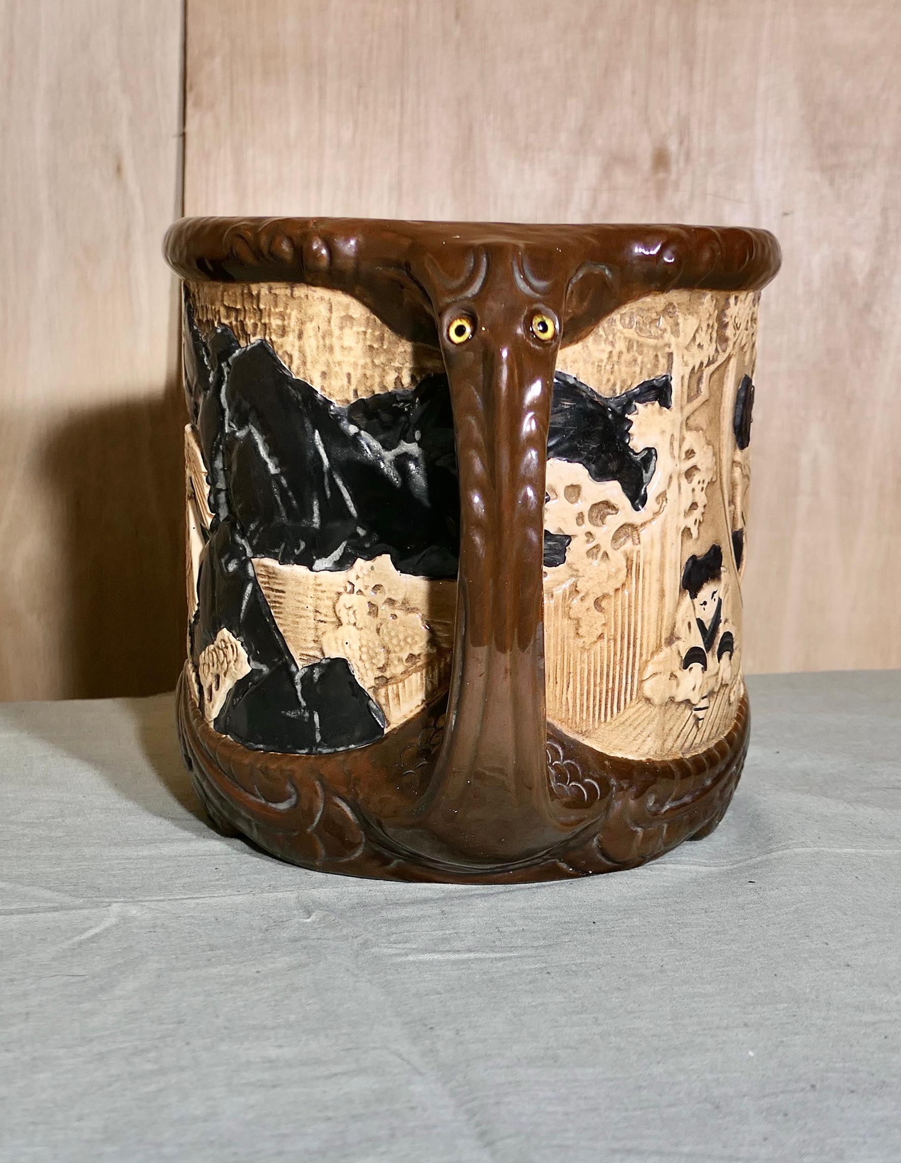 Grande jardinière d'art Bretby Bamboo Ware Bon état - En vente à Godshill, Isle of Wight