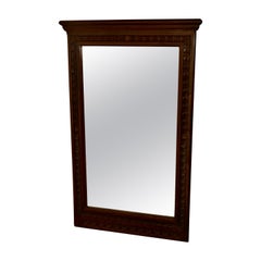 Large Breton Carved Chestnut Wall Mirror