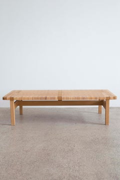 Large Børge Mogensen Oak and Cane Bench, 1955