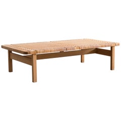 Large Børge Mogensen Oak and Cane Bench, 1955