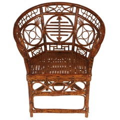 Large Brighton Pavillion Chinese Rattan Chair