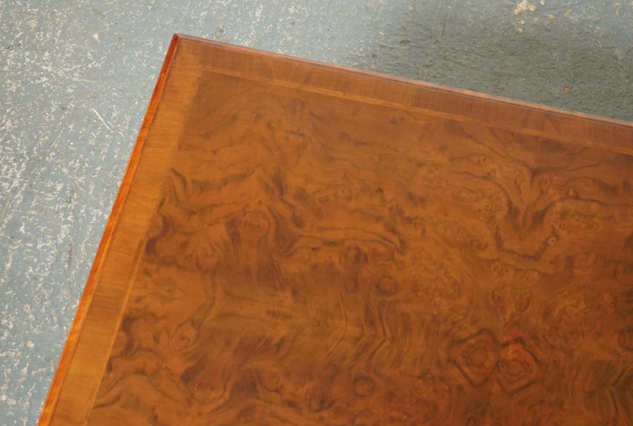 LARGE BRIGHTS OF NETTLEBED BURR WALNUT COFFEE TABLE WITH DOUBLE SIDED DRAWERS j1 For Sale 7