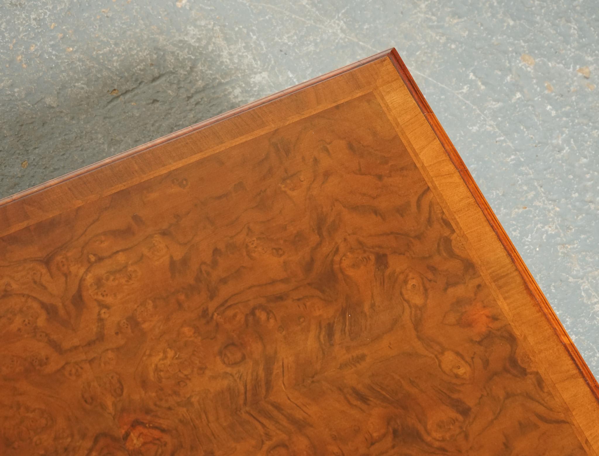 LARGE BRIGHTS OF NETTLEBED BURR WALNUT COFFEE TABLE WITH DOUBLE SIDED DRAWERS j1 For Sale 8