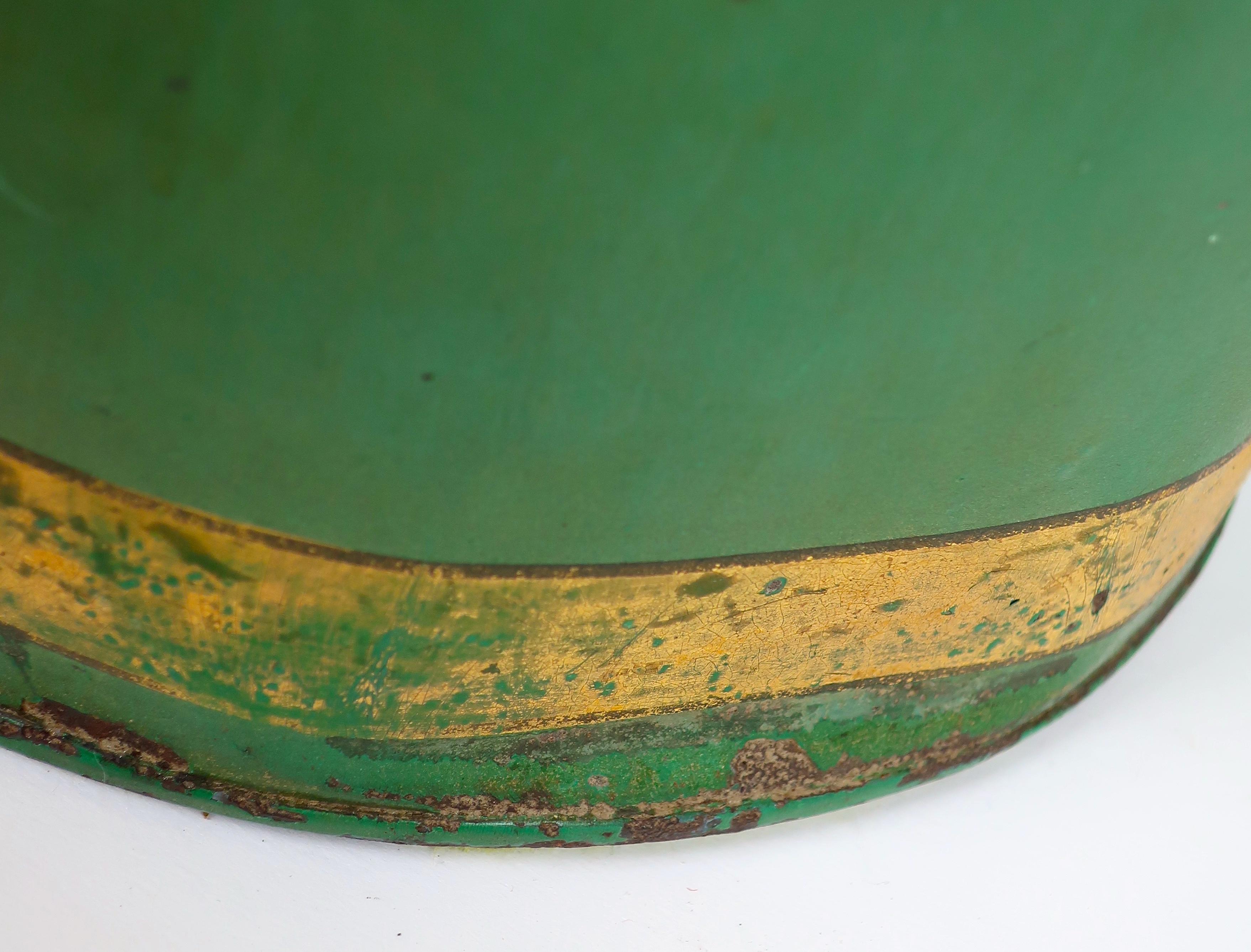 Large Brilliant Green Tin Canister Lamp 3
