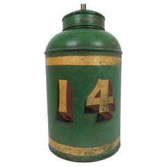 Large Brilliant Green Tin Canister Lamp