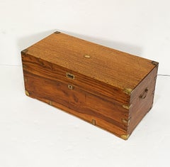 Large British Military Officer's Campaign Trunk of Brass-Bound Camphor