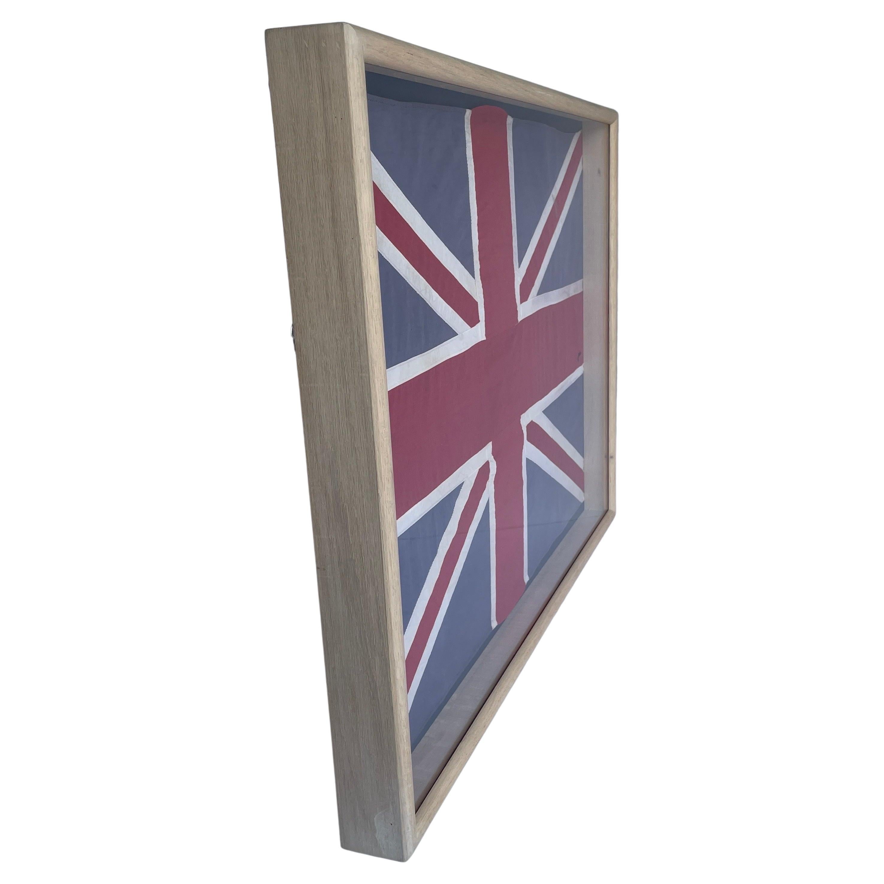 1950's Large British Union Jack Hand-Stitched Framed Flag For Sale 7