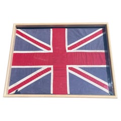 1950's Large British Union Jack Hand-Stitched Framed Flag