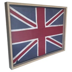 Large British Union Jack Hand-Stitched Framed Flag, circa 1950’s