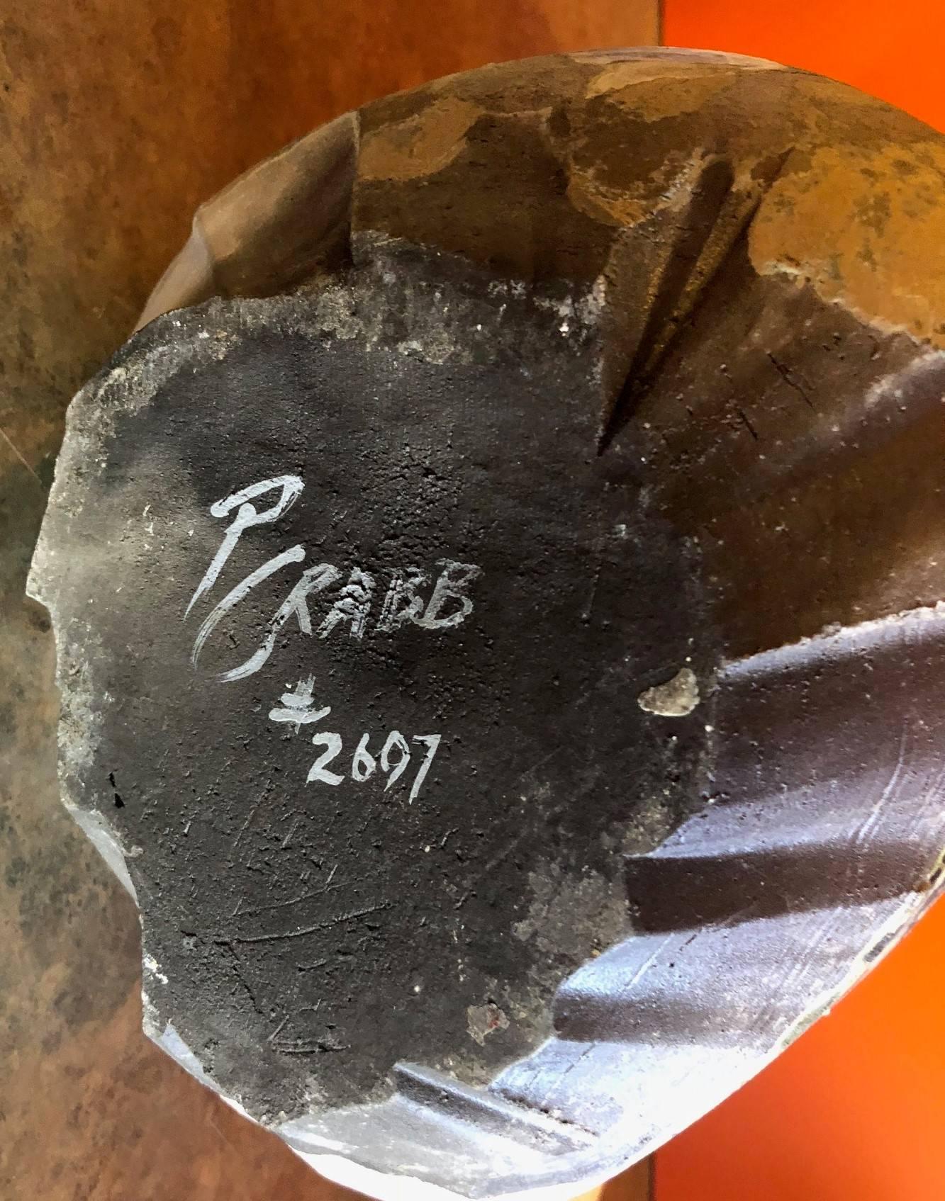 Large Broken Clay Raku Pottery Vase / Vessel Signed by Patrick Crabb 2