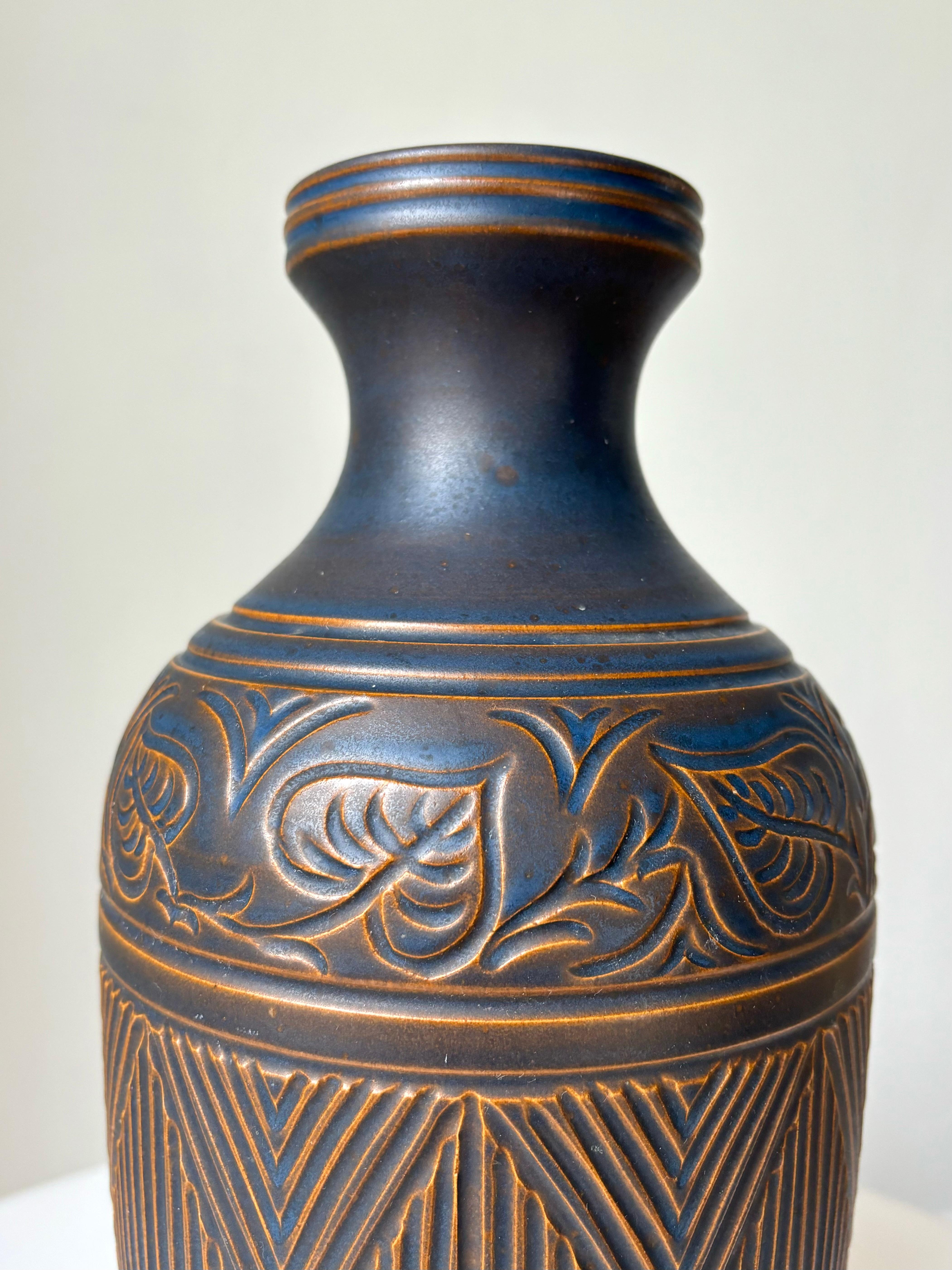 Mid-Century Modern Large Bromølle Art Deco Decor Ceramic Vase, 1960s For Sale