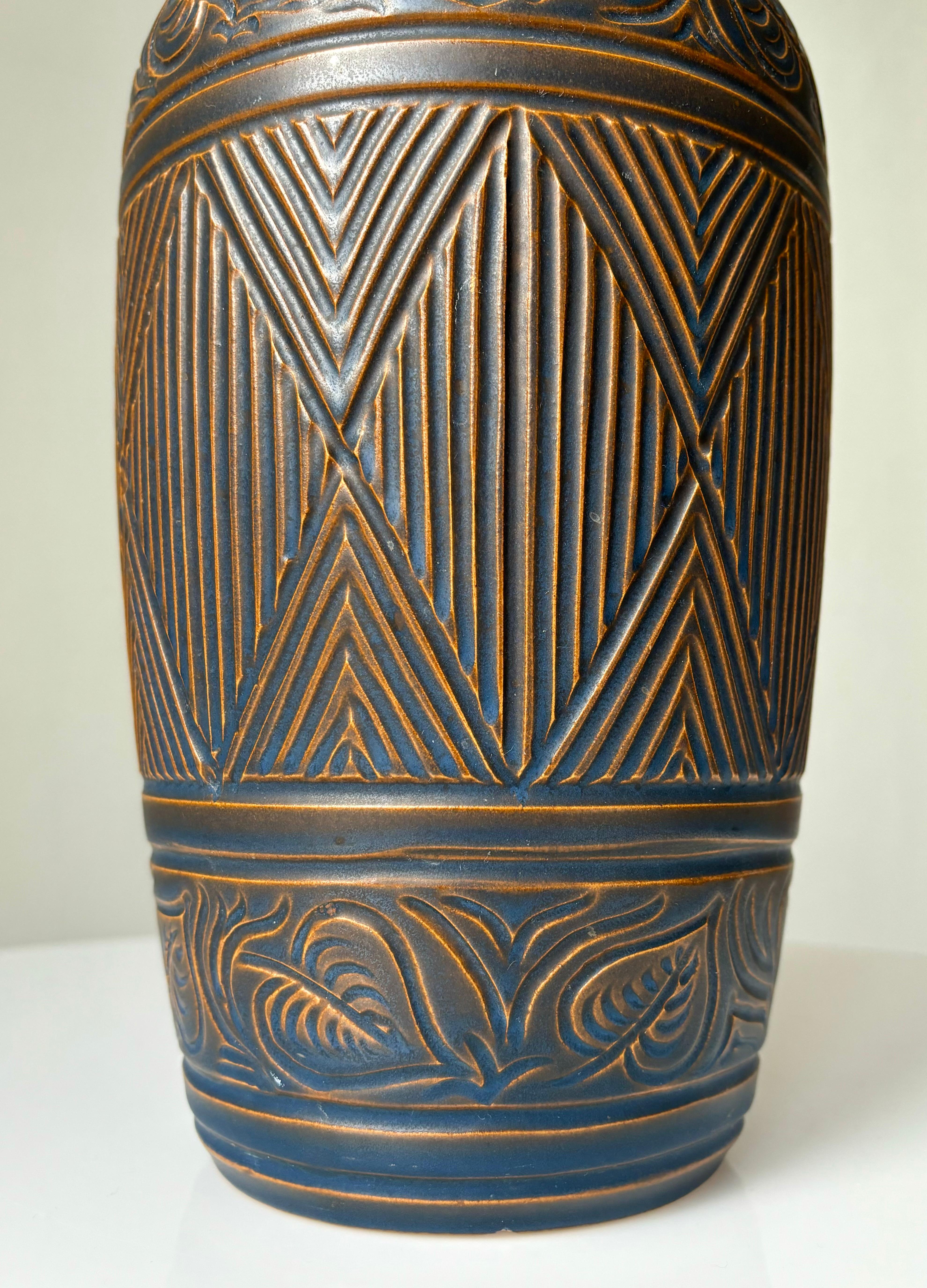 Swedish Large Bromølle Art Deco Decor Ceramic Vase, 1960s For Sale