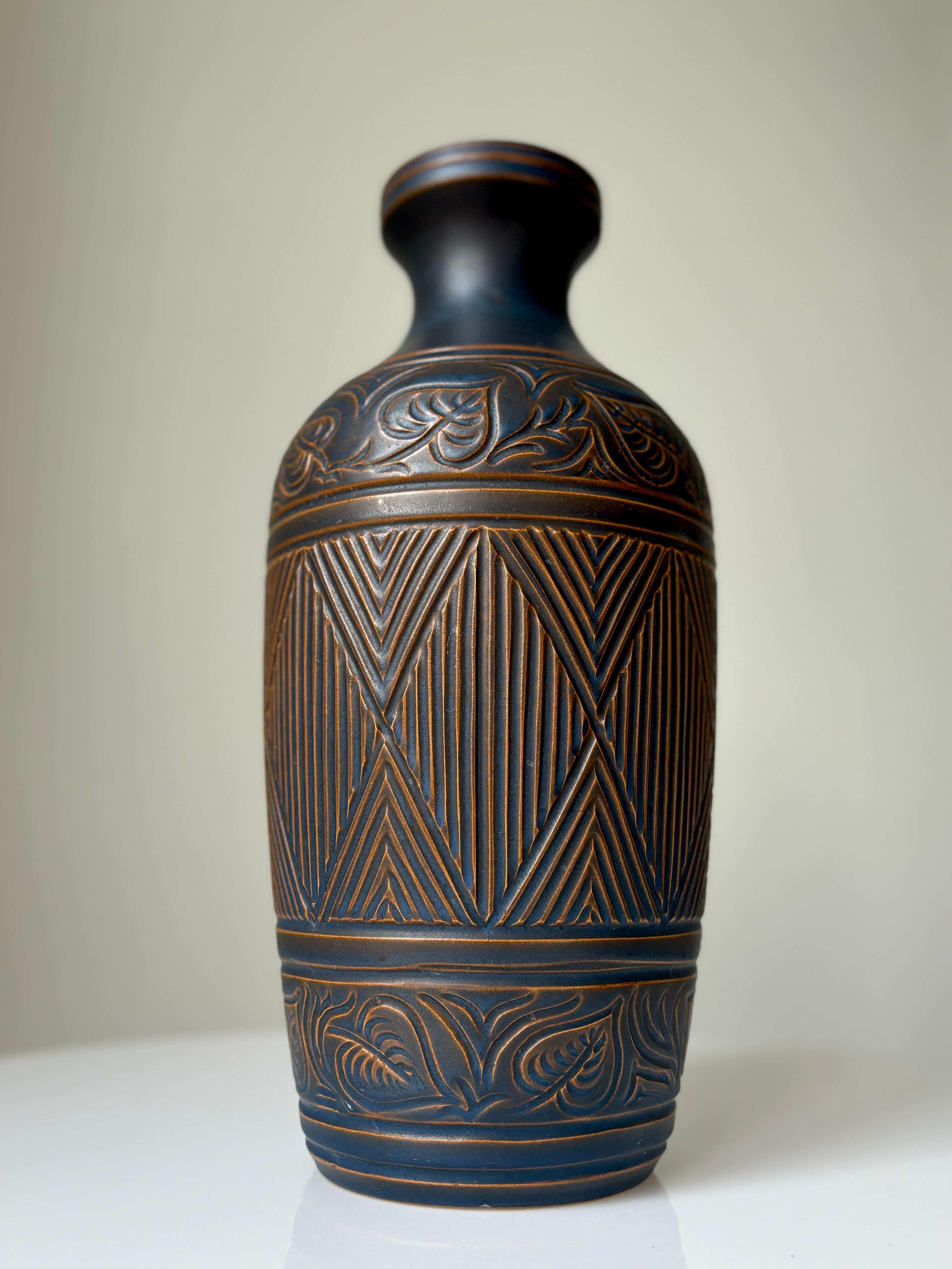 20th Century Large Bromølle Art Deco Decor Ceramic Vase, 1960s For Sale
