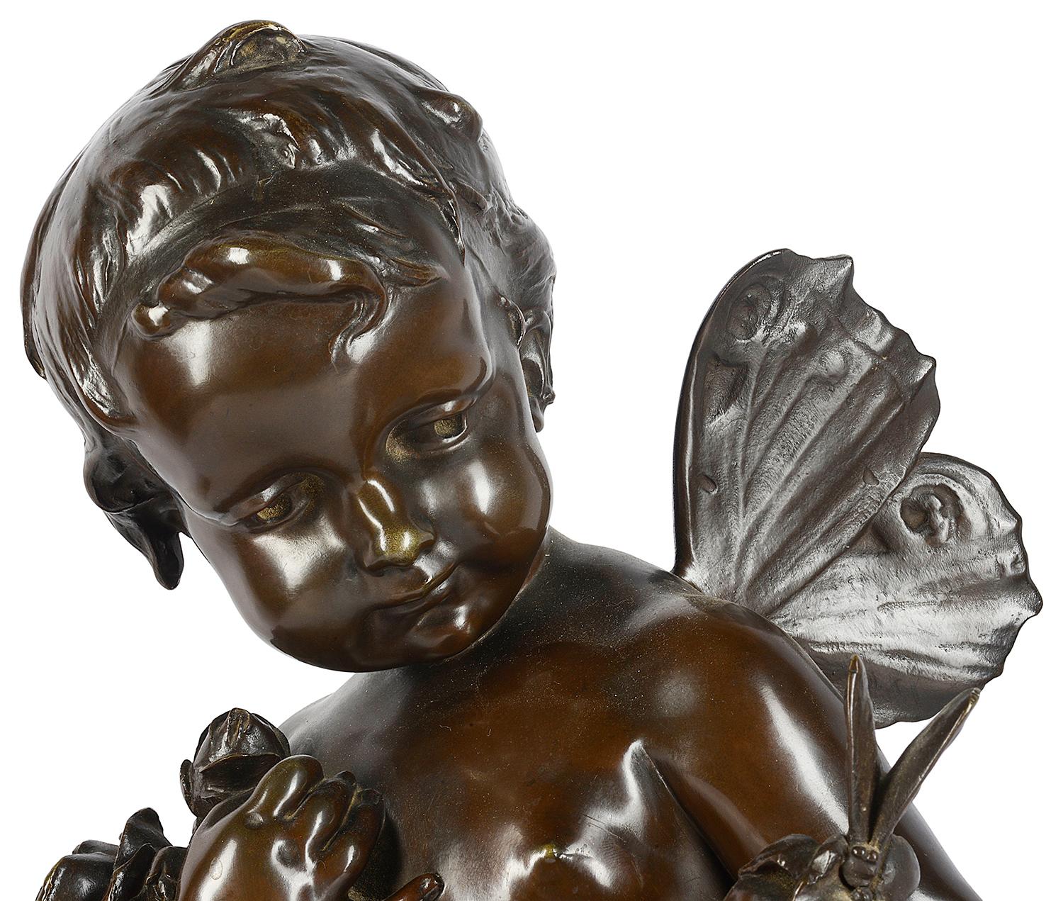 French Large Bronze 19th Century Cherub For Sale