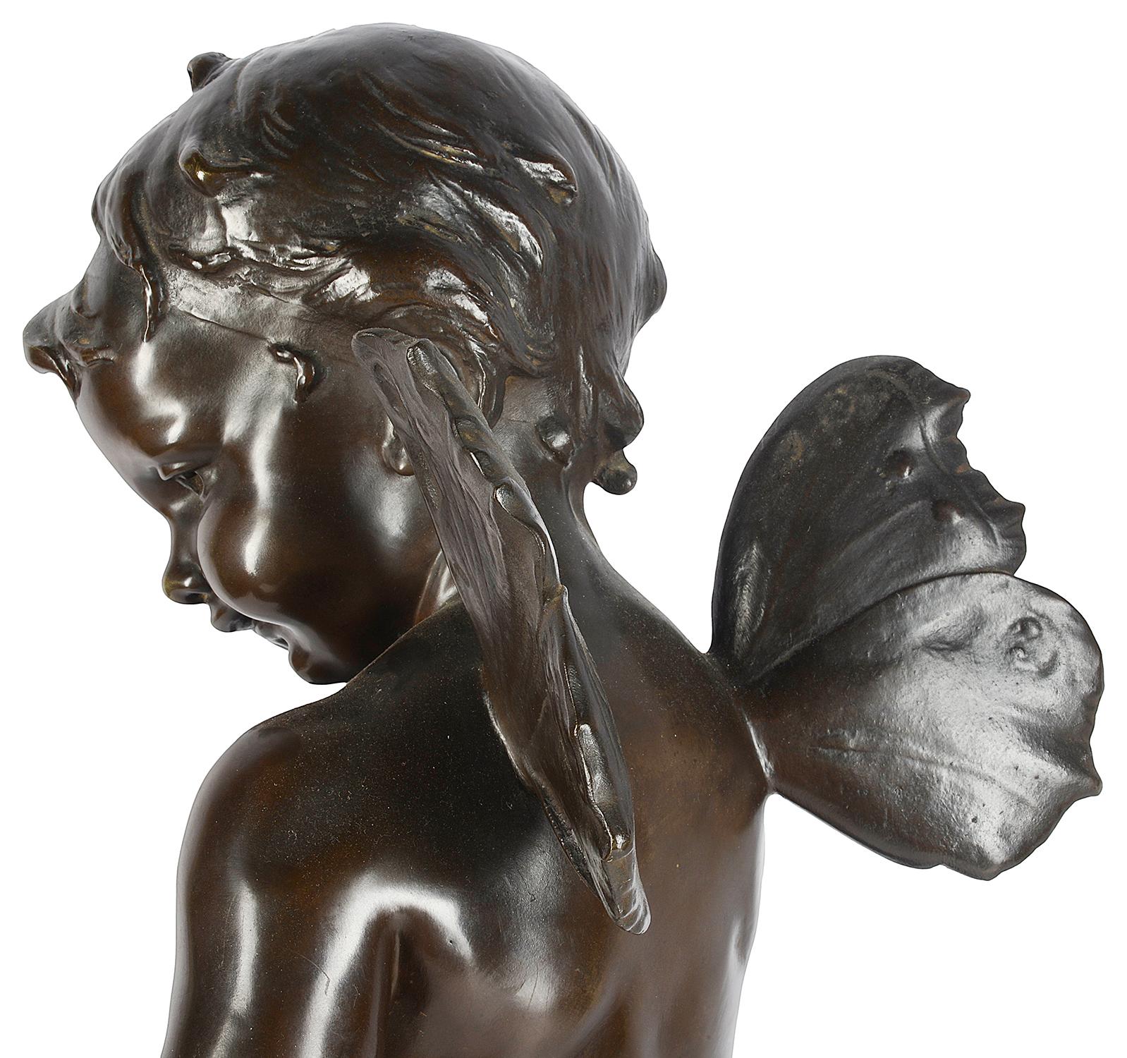 Large Bronze 19th Century Cherub In Good Condition For Sale In Brighton, Sussex