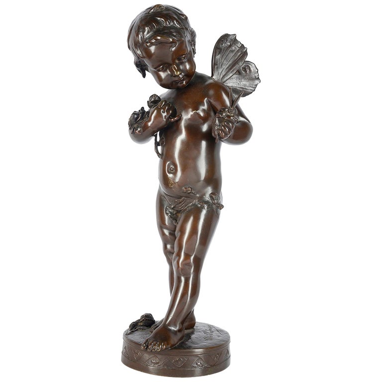 Large Bronze 19th Century Cherub For Sale at 1stDibs