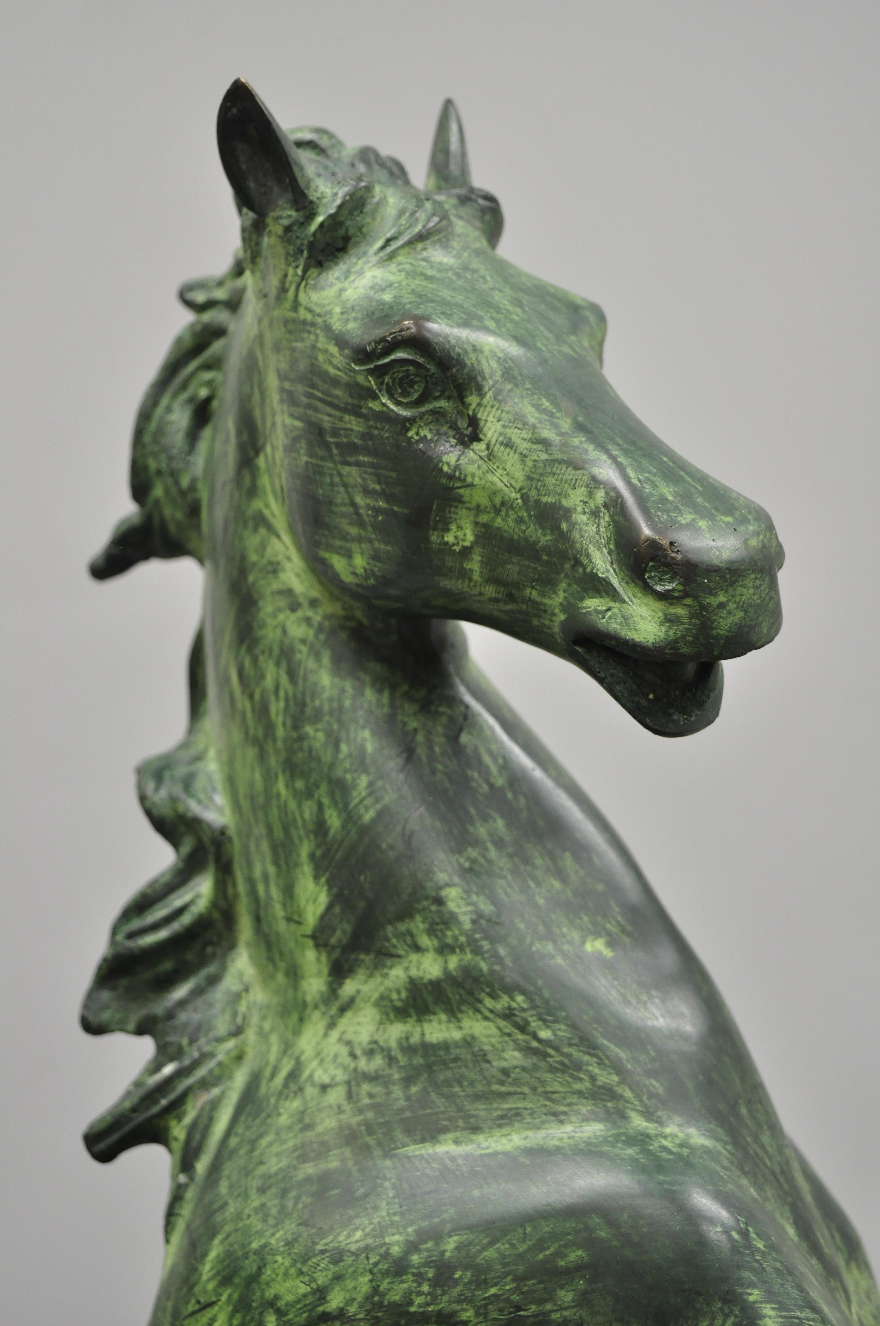 green horse statue