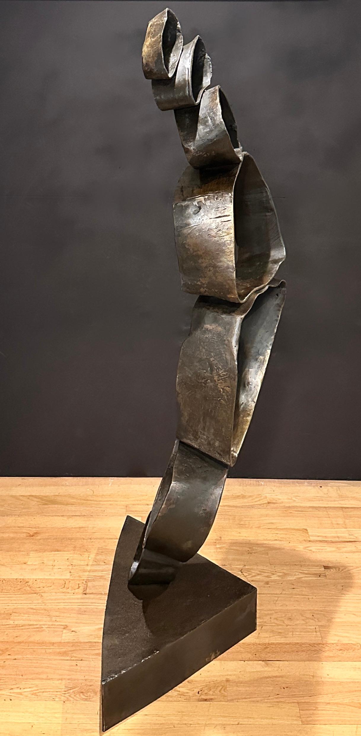 American Large Bronze Abstract Floor Sculpture 