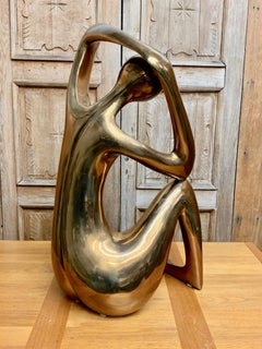 Grande sculpture abstraite en bronze d'Amedeo Fioese