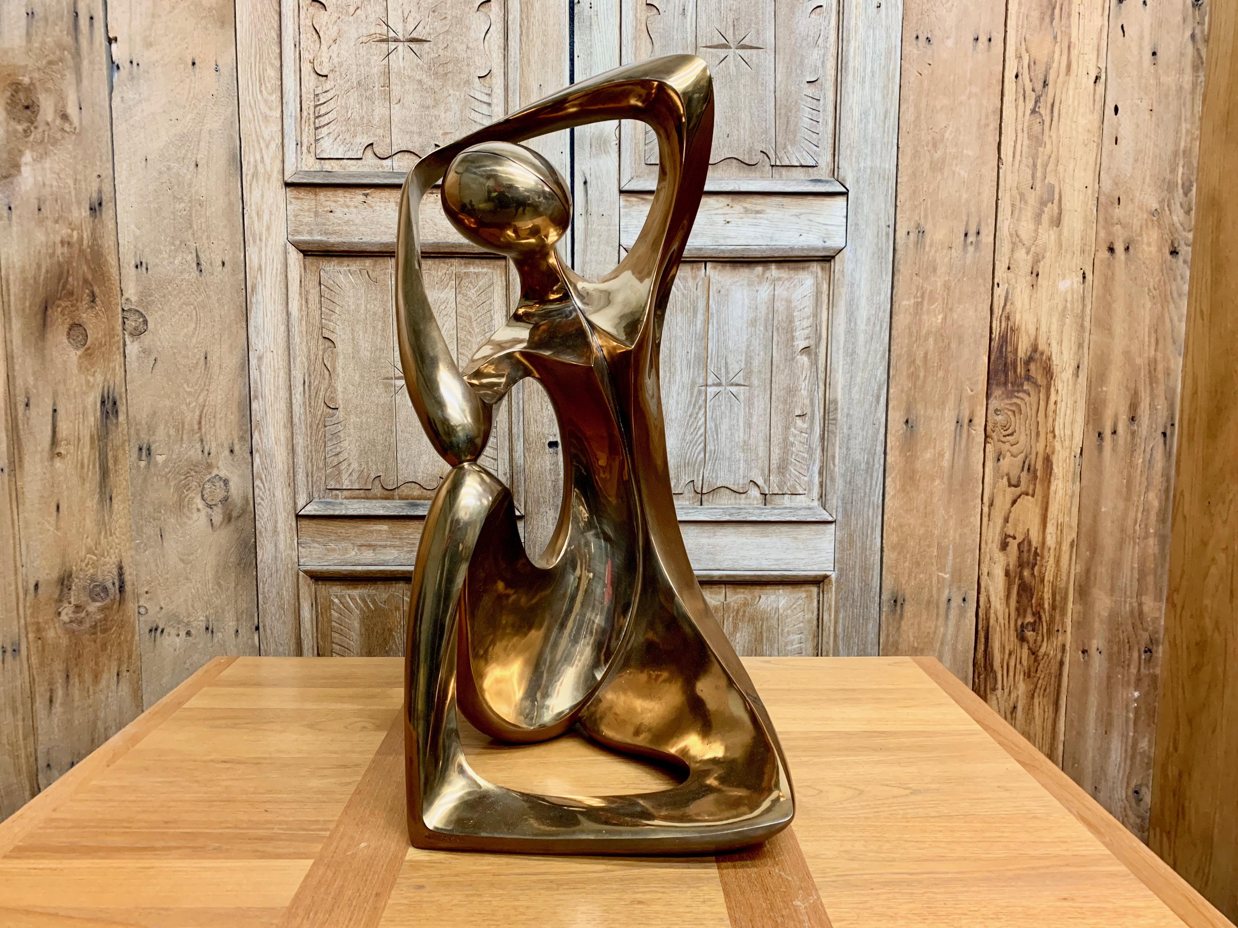 Modern Large Bronze Abstract Sculpture by Amedeo Fioese