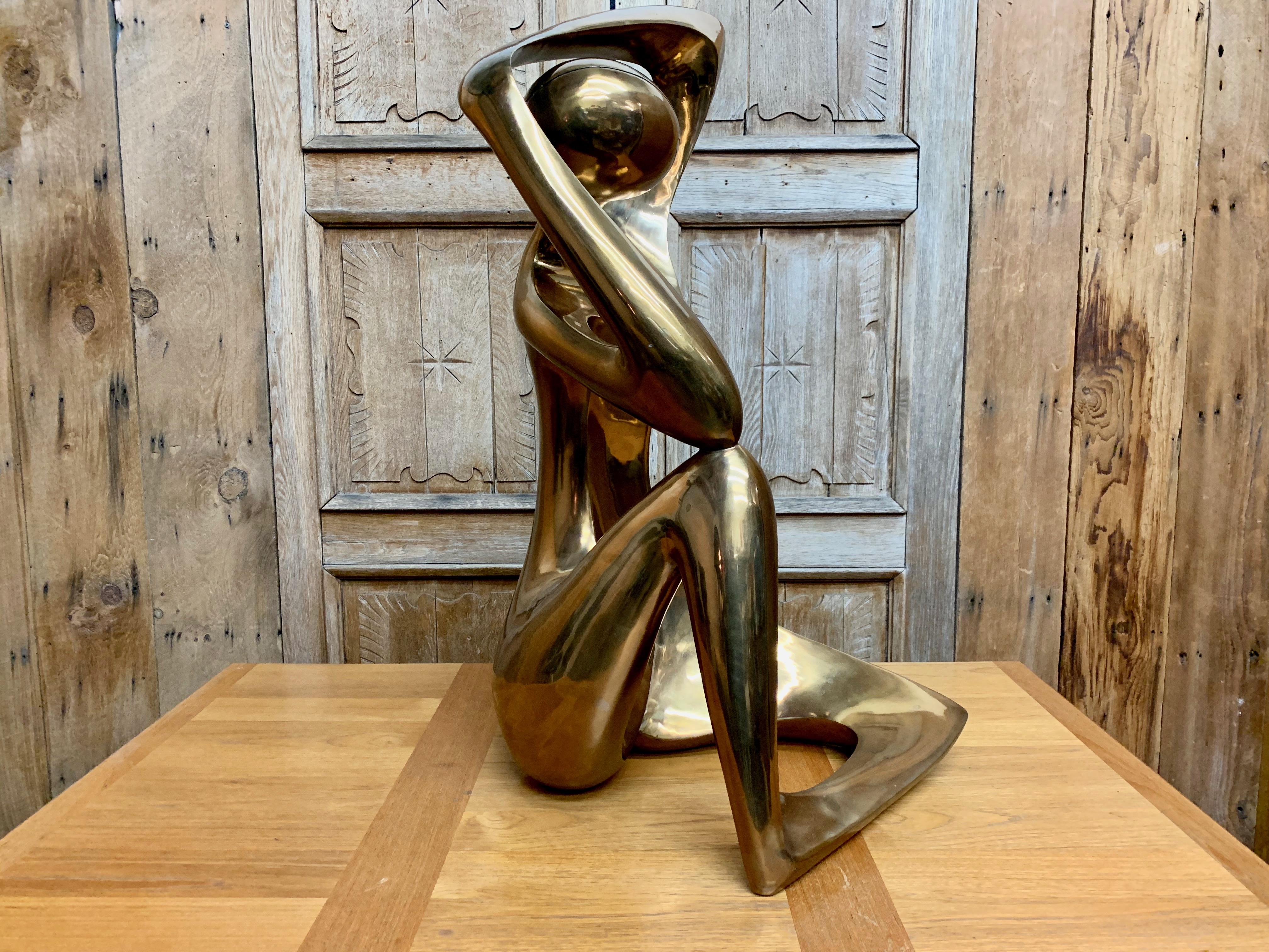 Italian Large Bronze Abstract Sculpture by Amedeo Fioese