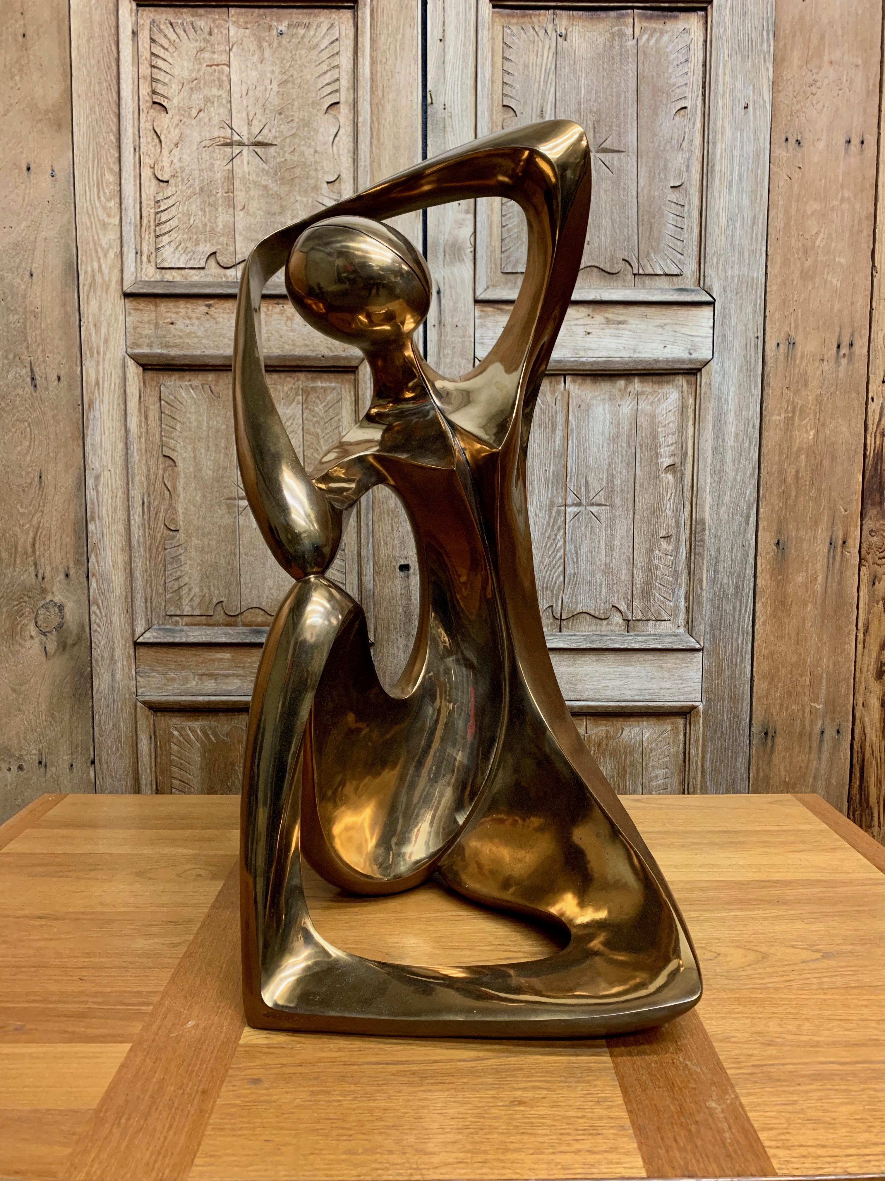 Large Bronze Abstract Sculpture by Amedeo Fioese In Good Condition In Denton, TX