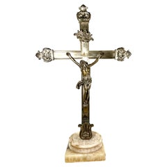 Large Bronze Altar Crucifix 19th Century After Giambologna of Florence