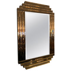 Large Bronze and Clear Vintage “Dynasty” Mirror, 1980s