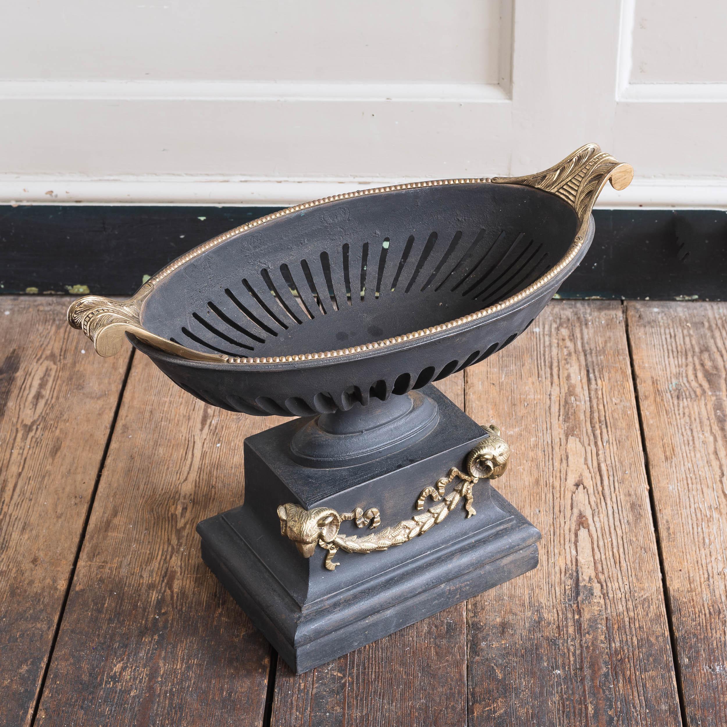 Large Bronze and Iron Urn Grate For Sale 5
