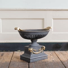 Large Bronze and Iron Urn Fire Grate