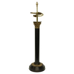 Large Bronze and Ormolu Column Lamp