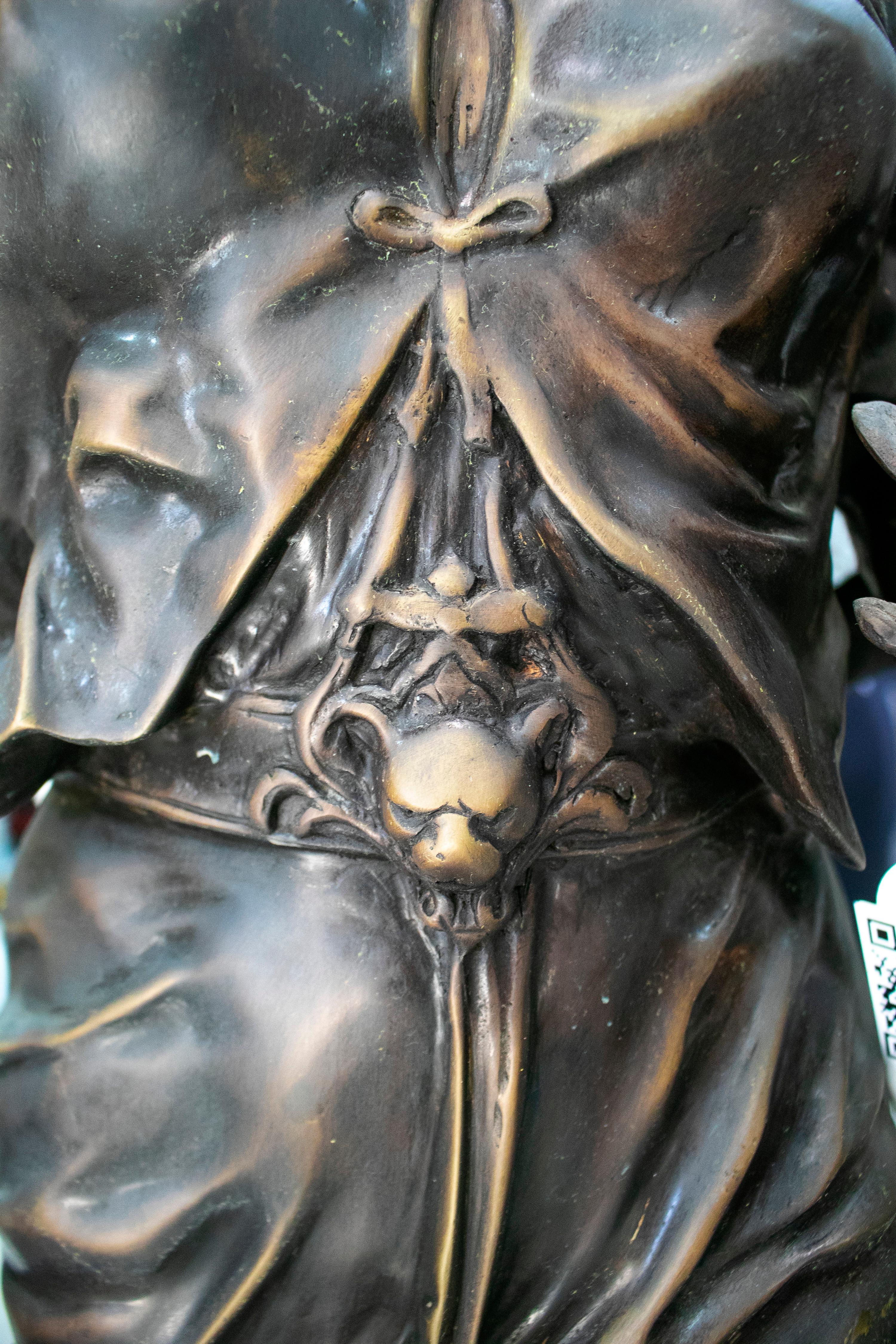 Large Bronze Annunciation w/ Angel & Shepherd 8-Arm Candelabra Signed S. Keliam For Sale 4