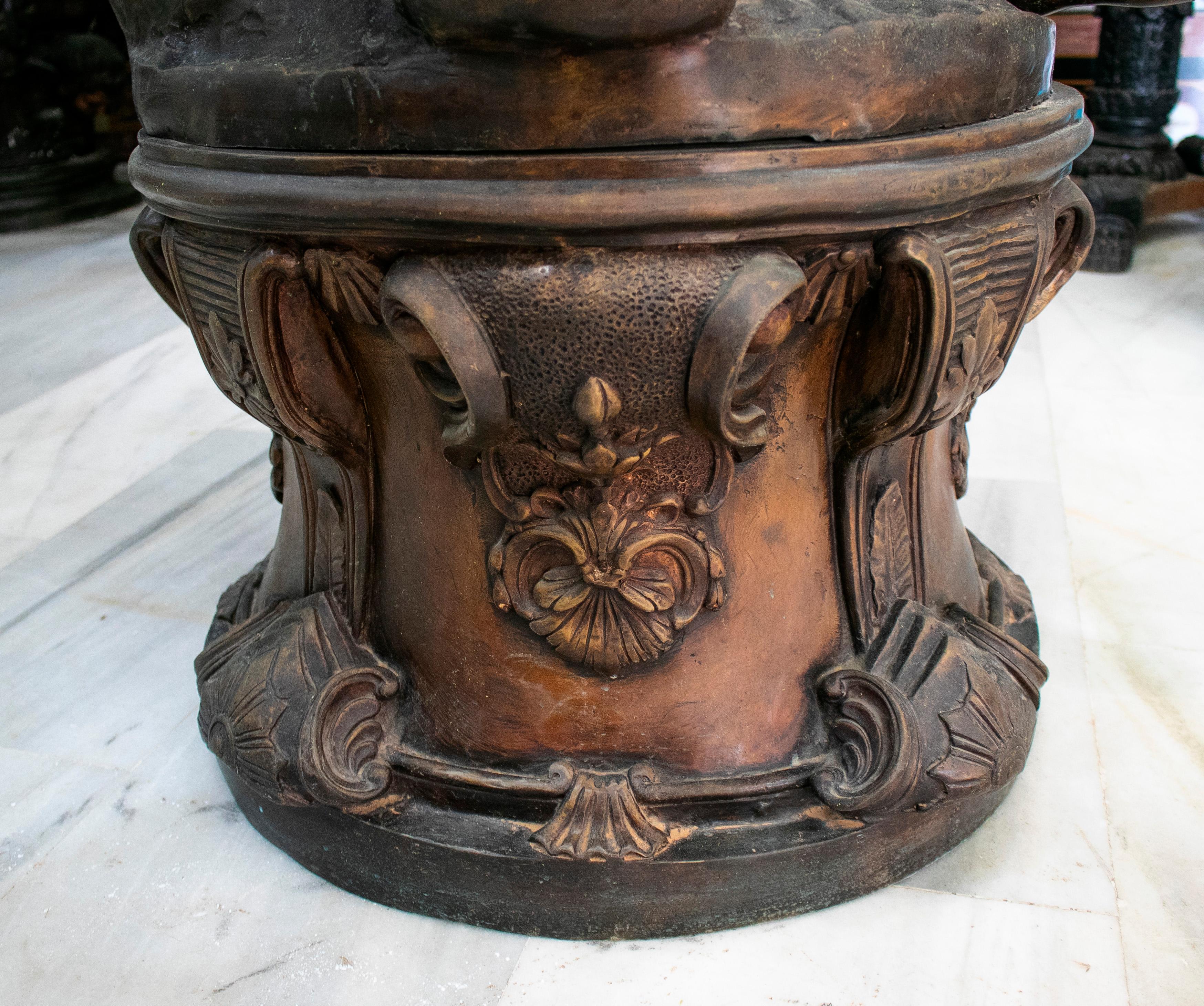 Großer 8-Arm-Kandelaber aus Bronze mit Engels- und Hirtenmotiv, signiert S. Keliam im Angebot 8